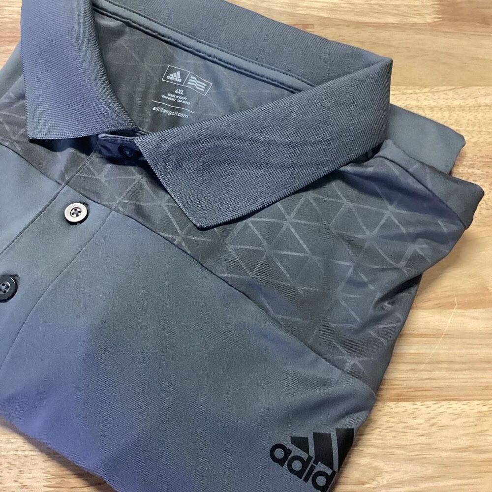 EUC Mens Adidas Big & Tall Golf Polo - Gray- 4XL